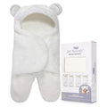 Snuggle Your Little One in Style with Our Cute Bear Organic Newborn Swaddle Wrap - Soft, Gender Neutral Baby Blanket in White (3-6M)