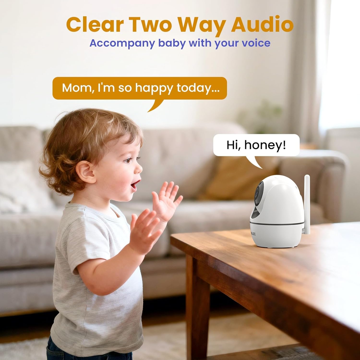 Experience Peace of Mind with the 5" HD Video Baby Monitor - Enhanced Night Vision, Two-Way Talk, and 48-Hour Battery Life for Ultimate Baby Care