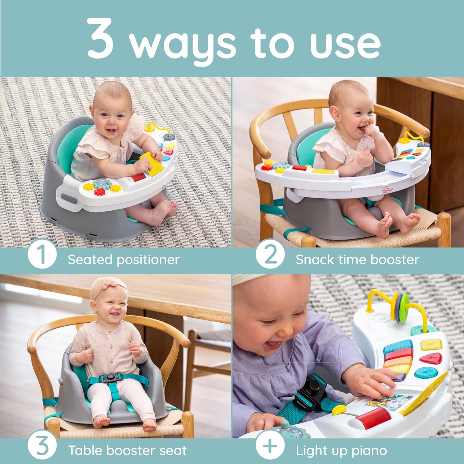 Transform Your Child's Experience with the 3-in-1 Music & Lights Discovery Seat: A Fun and Functional Booster for Play, Meals, and More!