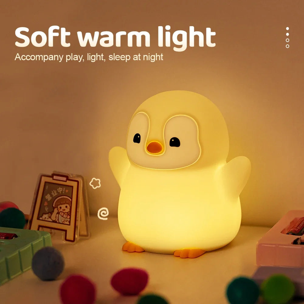 Delightful Penguin Rechargeable Night Light - Perfect for Kids' Rooms and Breastfeeding Comfort