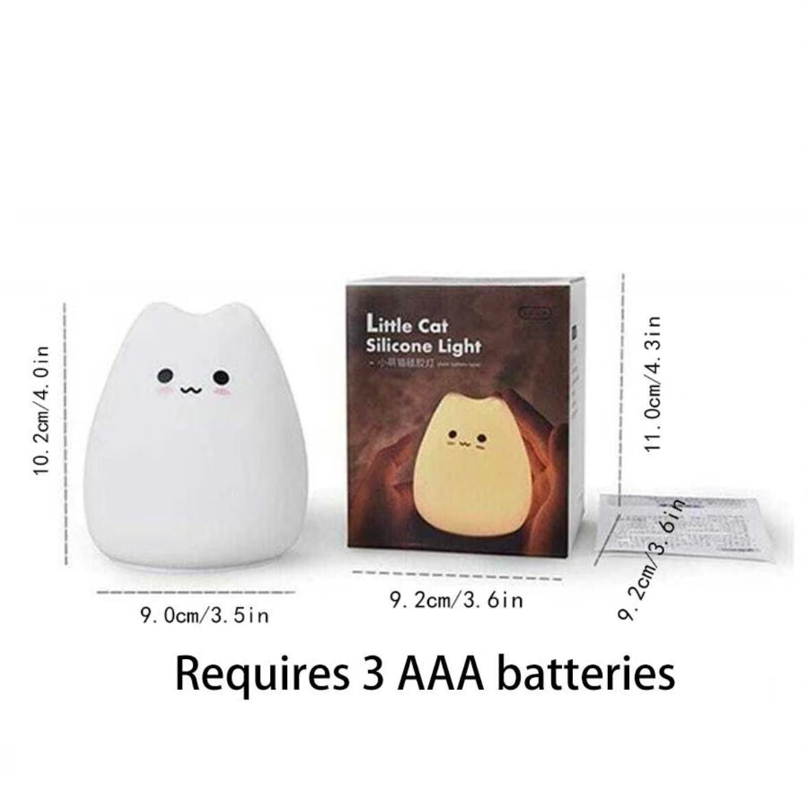 Adorable Cat Design Color Changing Night Light - 7 Soothing Colors for a Cozy Sleep